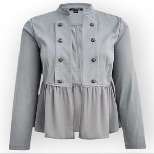 Torrid Gray Peplum Military Jacket Size 2 2X Cotton Blend